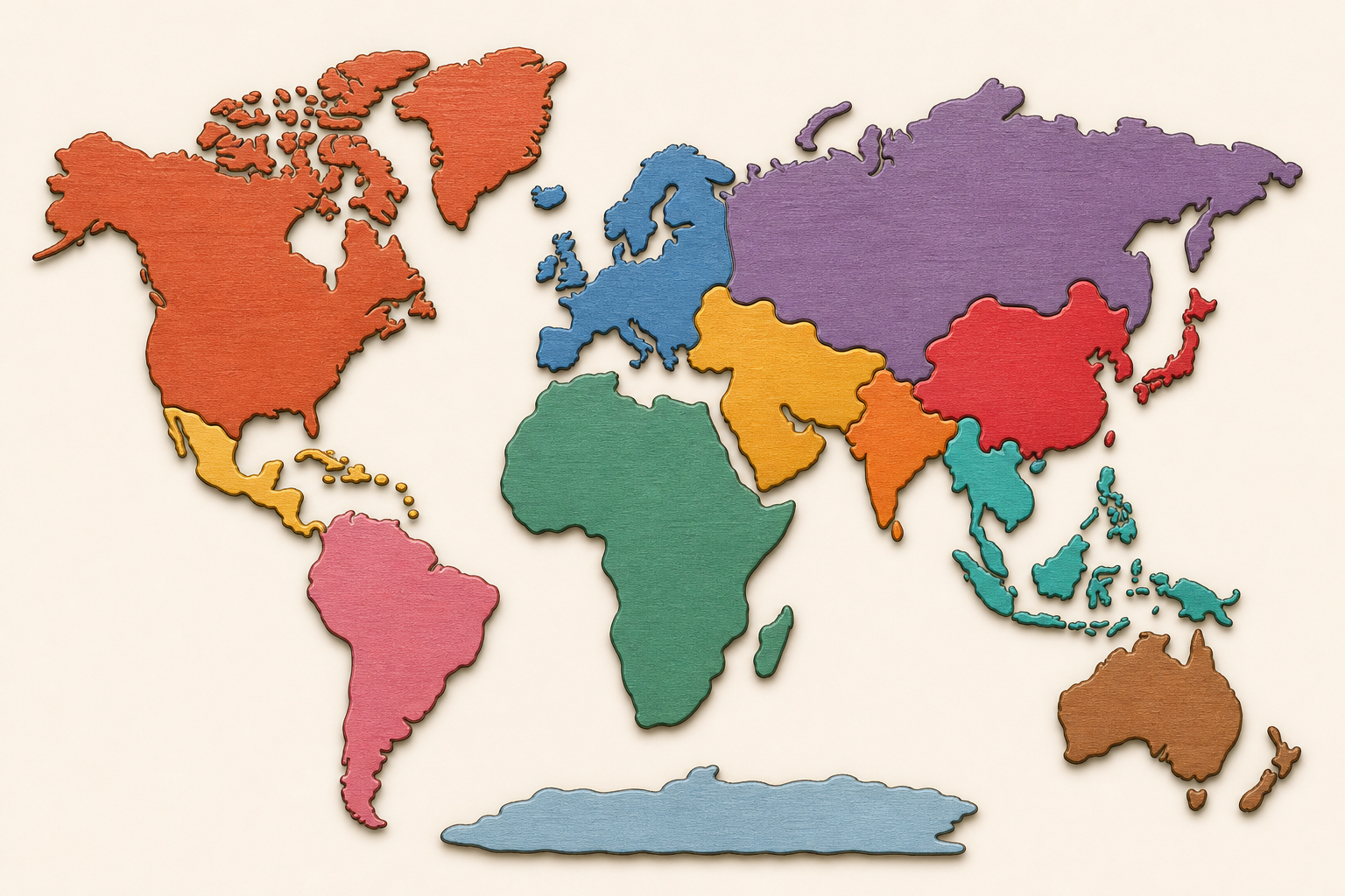 World map — pick a region to expand its country list